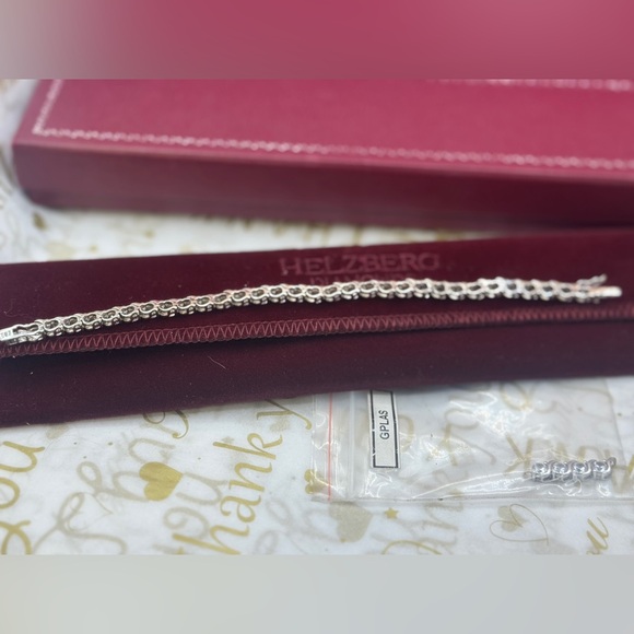 Helzberg diamonds 7.5” sterling silver white sapphire bracelet - Picture 10 of 14